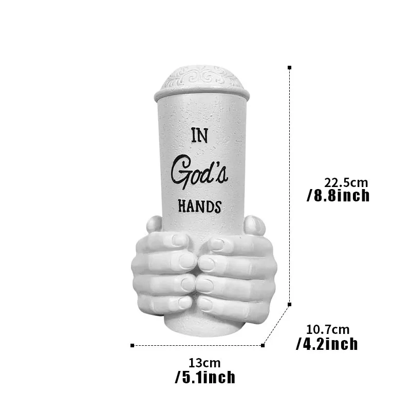 

God's Hands Vase Ornament Simple Retro Handmade Resin Crafts for Home Living Room Office Decoration VJ-Drop