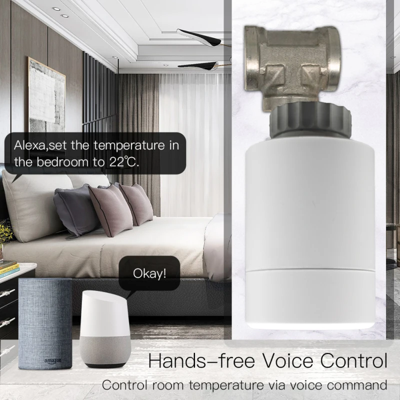 

Tuya ZigBee 3.0 Touchable Radiator Thermostat For Tuya Smart life APP Remote Conrtrol Automation Work With Alexa Google Home