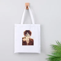 attacking giant womens shoulder tote bag with cartoon anime print 2021 female fashion travel storage shopper eco shopping bags
