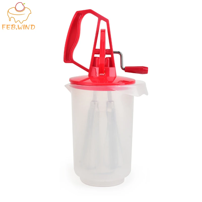 Manual Egg Beater Mixing/Mixer Pitcher Hand Crank Batter Whi