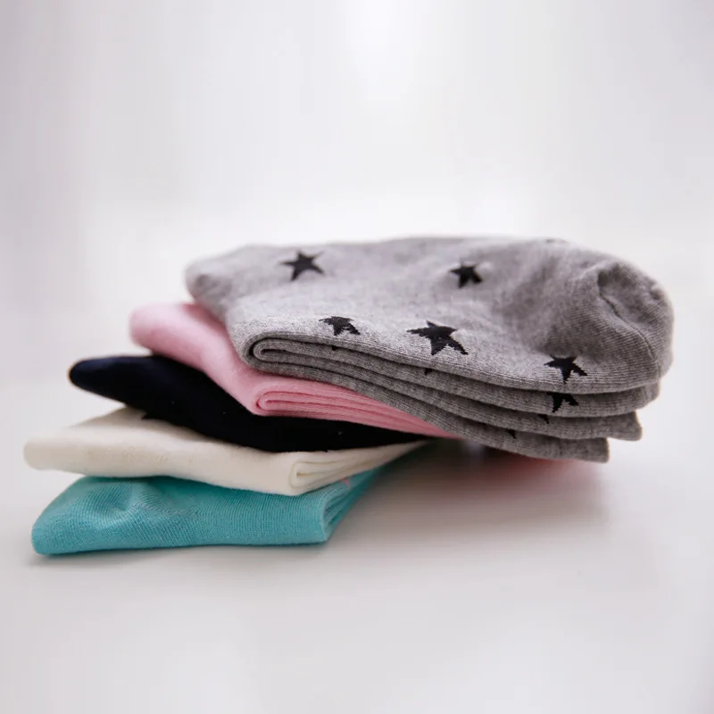 Женские носки с принтом яиц пятиконечной звездой в полоску для девочек красивые