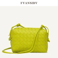 woven small square bag 2022 new all matching genuine leather shoulder bag fashion luxury brand design minimalist messenger bag
