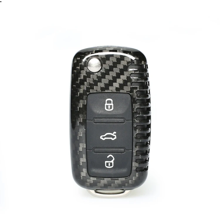 Чехол для ключей автомобиля из углеродного волокна для VW Golf Bora Jetta POLO GOLF Passat Skoda Octavia A5 Fabia SEAT Ibiza Leon защита автомобиля