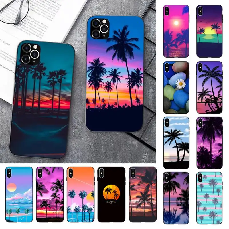 

Palm trees Summer beach Phone Case for iPhone 13 11 12 pro XS MAX 8 7 6 6S Plus X 5 5S SE 2020 XR case