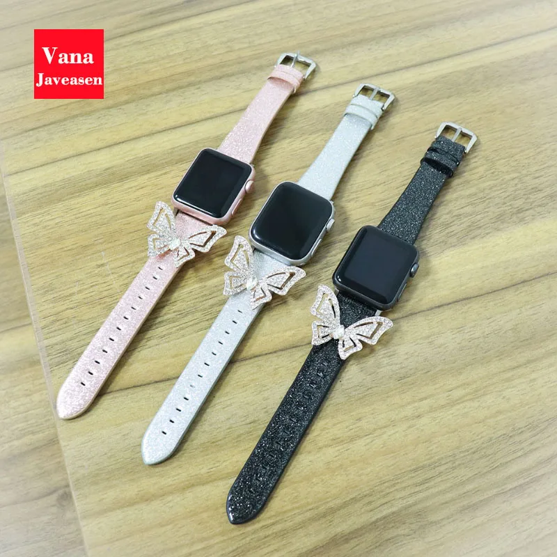 Шикарные Женские часы со стразами ремешок для наручных часов Apple Watch Series 2/3/4 ремешки для часов для наручных часов iwatch 38 мм/40 мм/42 мм/44 мм аксессуары для часов