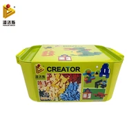 panlos 500pcs color storage box cereal box diy assembly plastic bucket building block childrens toy sticker gift small brick