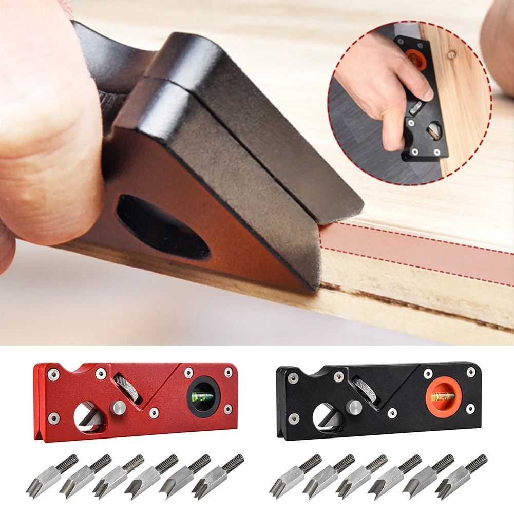 

Professional Woodworking Tools Corner Lightweight With 6 Replacement Heads Home Portable Chamfer Plane Aluminum Alloy For Wood