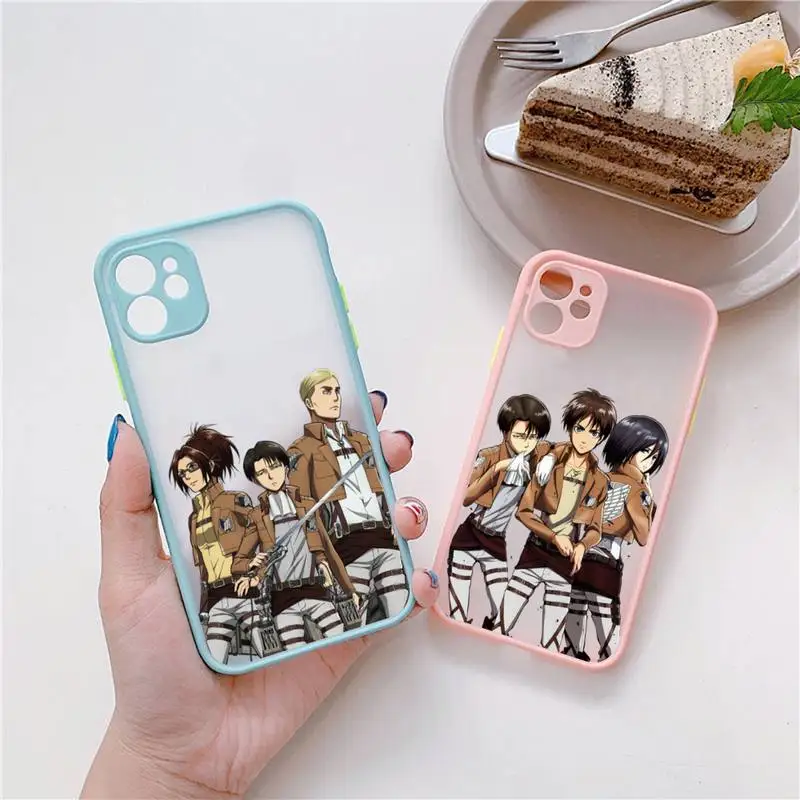 

Attack on Titan Phone Case Matte Bumper Case For iphone 13 12 11 Pro Max X XS Max XR 7 8 Plus 12mini