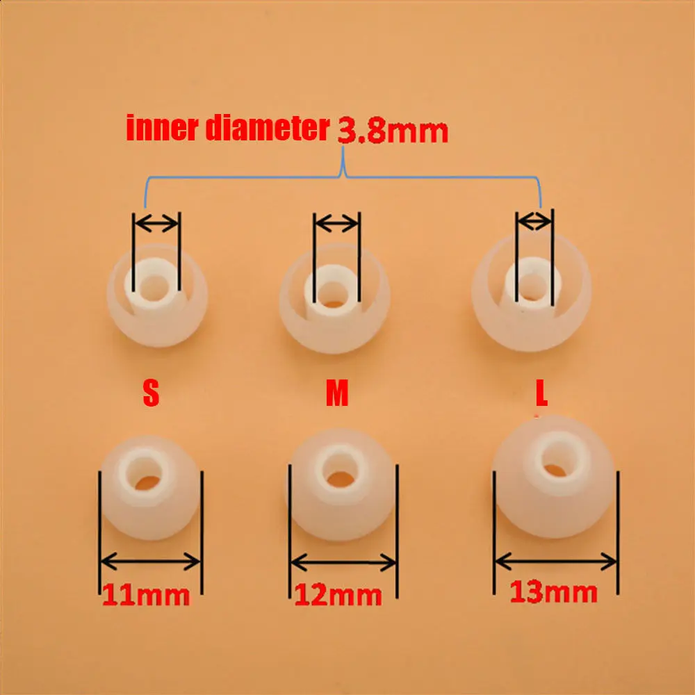 6 пар/партия универсальный 3 8 мм Красочные In ear наушники силиконовые сменные