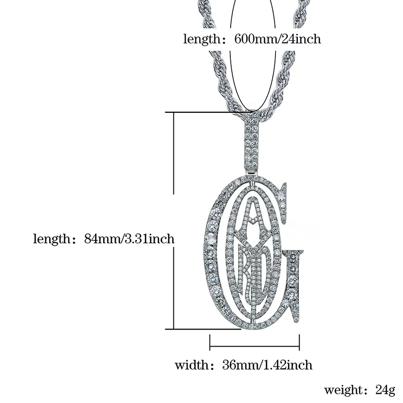 

JINAO Hip Hop Rapper Tyga G ICE OUT Pendant Micro Pave CZ Design With Big Bail For Men Jewelry Gift