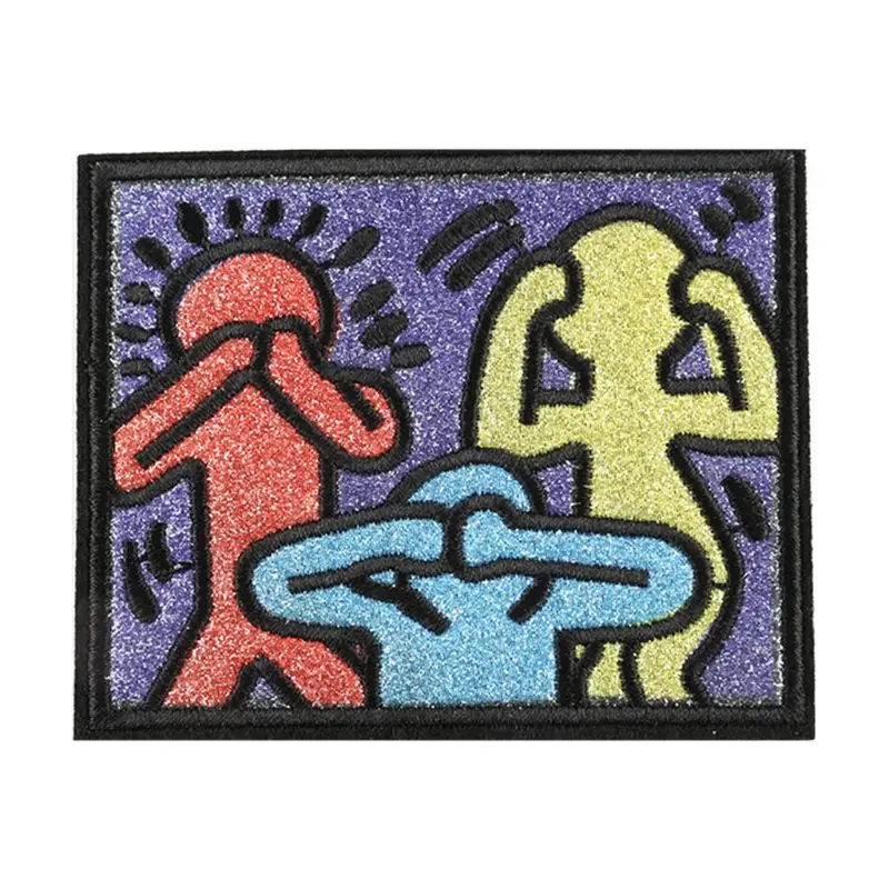 

3Pcs Square Embroidery Patches Liberty Statue Love Heart Printed DIY Sew On/Iron On Applique Badge Clothes Decoration