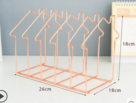 rose gold home shape Акция Boekenkast Librero железная книжная полка Стопорная доска полка Ретро Папка по журналу металлическая отделка - Цвет: rose gold home shape
