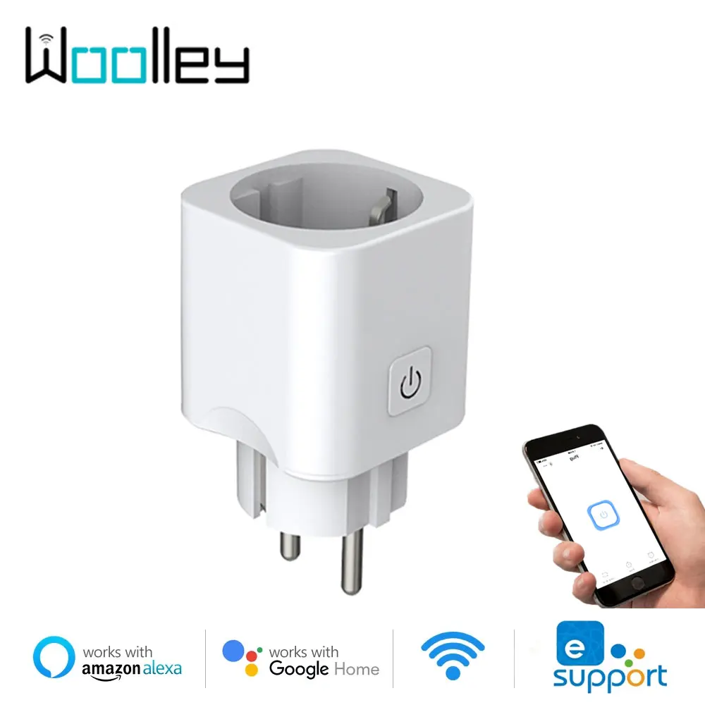 

Woolley WiFi Plug Socket UK 220v Smart Wall Socket Adapter Wireless Remote Voice Control Outlet Timer Work for Alexa Google Home