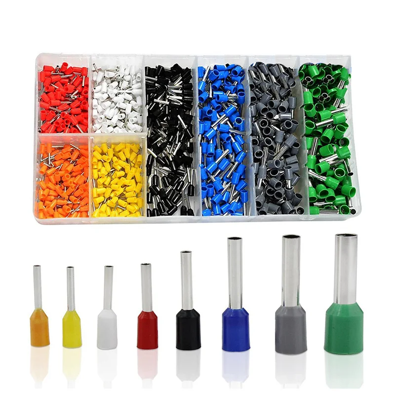 800 PCS Ferrules kit Wire Crimp Connector Insulated Cord Pin End Terminal AWG 22-10 Kit Great Assortment Ki | Обустройство дома
