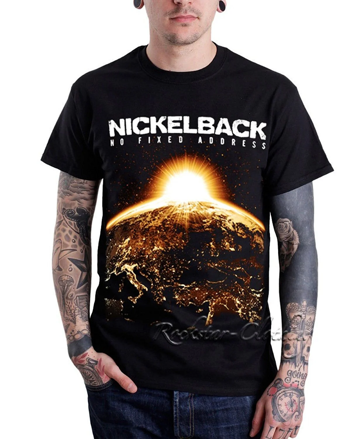 Мужская модная футболка Nickelback без фиксированного адреса черная крутая новинка