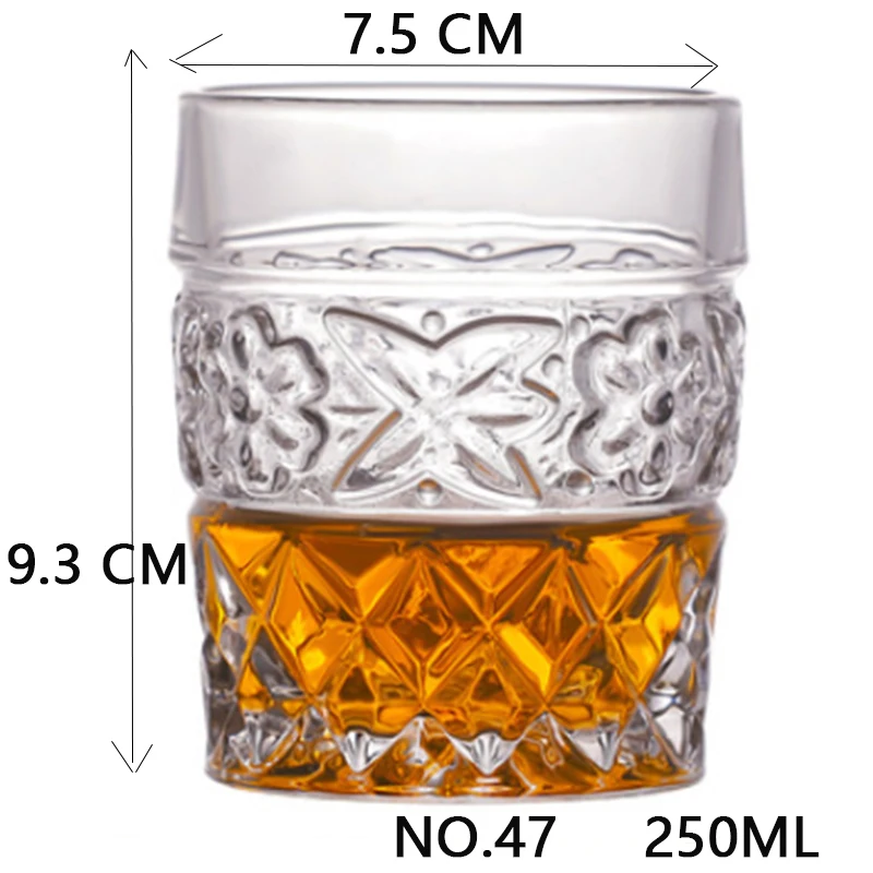 NO.47 250ML Shot Whiskey Crystal Glass Party Wedding Wine Liquor Glass Coffee Tea Cup for Beer Spirits Funny Glasses European Creative Gifts - Цвет: NO.47 250ML