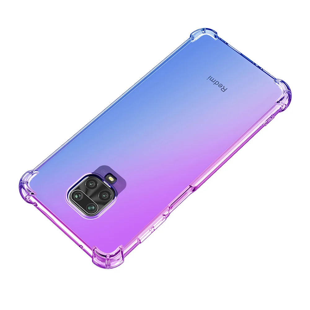 Redmi Note 9s 9 Pro чехол Люкс градиентными цветами прозрачный противоударный защитный