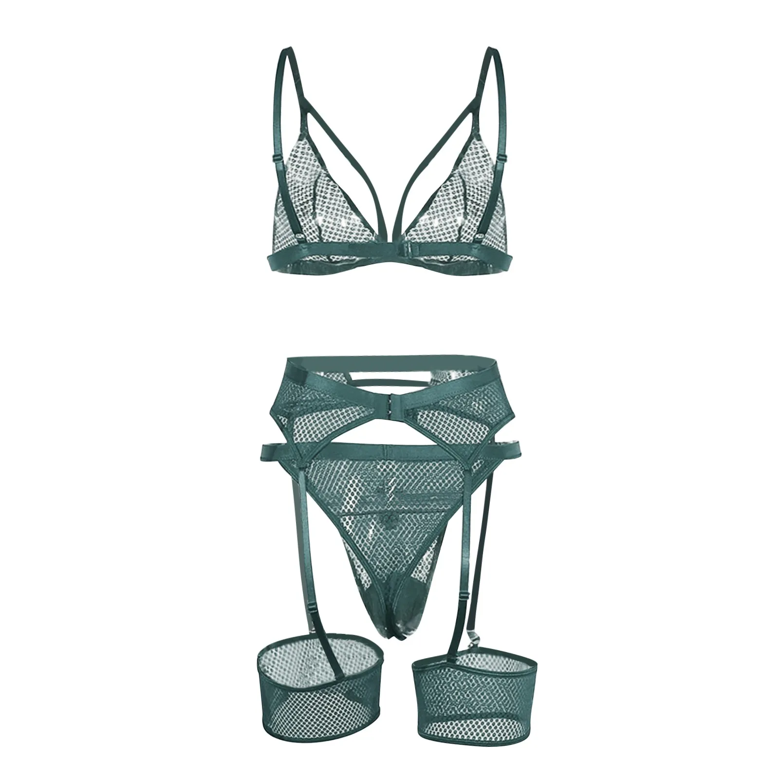 Женское кружевное нижнее белье с подвязками цвет в ассортименте|Комплекты