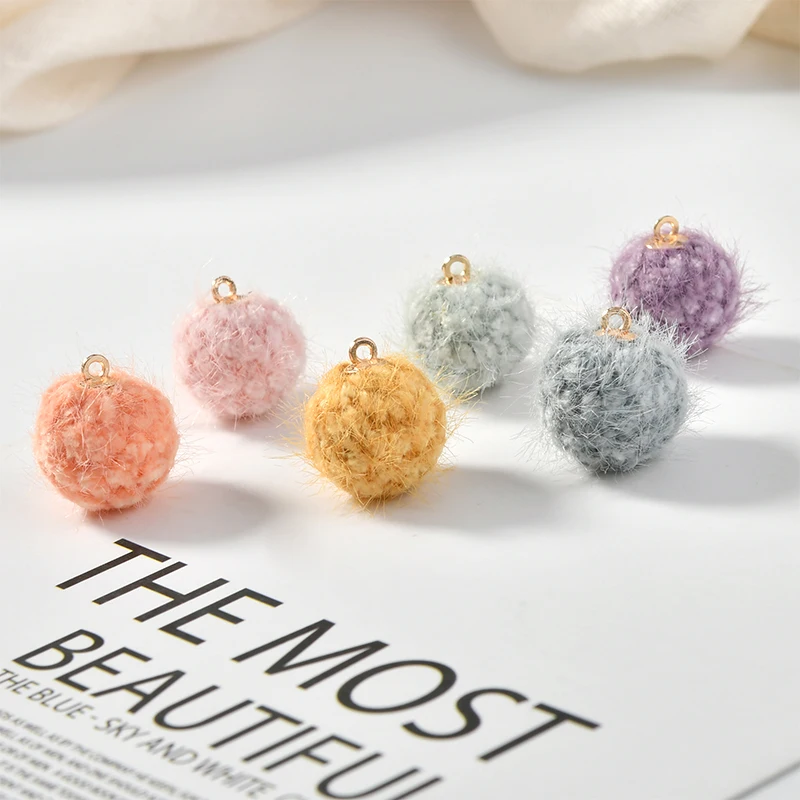 Осень и зима Ананасовый Узор норка как плед мяч плоский низ Кнопка DIY серьги