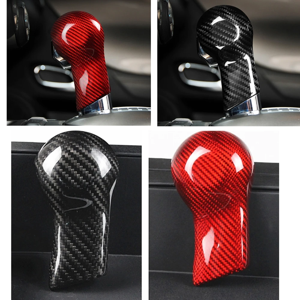 

For Chevrolet Camaro 2010-2015 Gear Head Shift Knob Cover Trim Real Carbon Fiber Red Black Handknob Caps