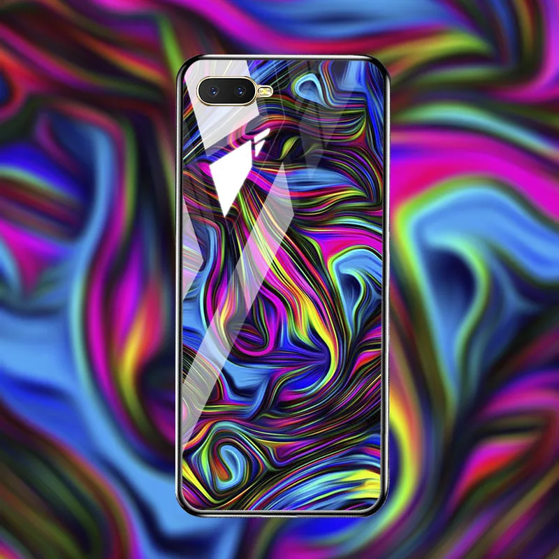 Роскошный чехол из закаленного стекла для OPPO K1 R11S R11 plus жесткого поликарбоната