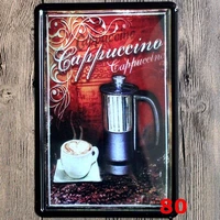 cappuccino coffee retro metal tin sign plaque poster wall decor art shabby chic gift