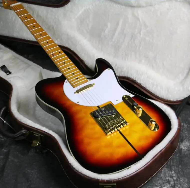 Lzeal sunburst tuff dog tl Электрогитара ra винтажный Оттенок шеи 21 струнный набор в шею tele