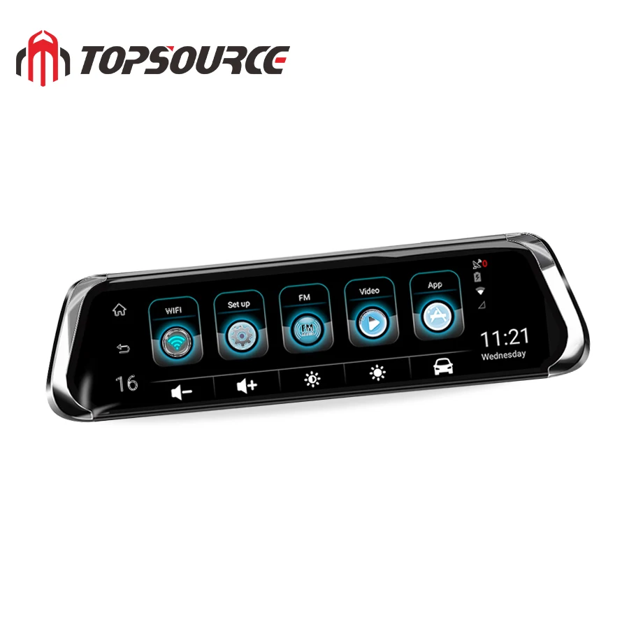 TOPSOURCE 10 &quot4G IPS Видеорегистраторы для автомобилей Камера ADAS зеркало Dash cam Видео