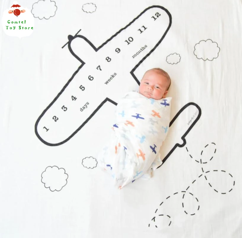 

Newborn Baby Monthly Milestone Blanket Manta Photo Background Cloth Diaper Photography Accessories Accept Customization