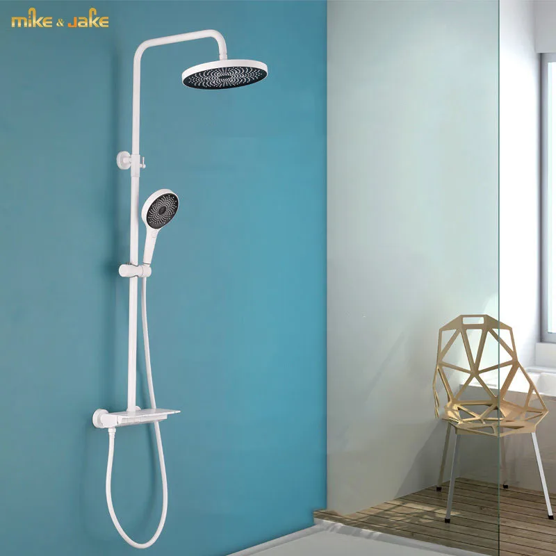 Белый душевой набор в стиле пианино смеситель для душа ванной белый роскошный