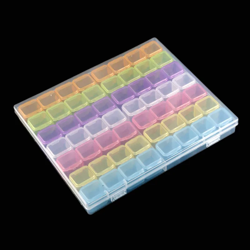 

Storage Case 56 slots diamond painting Tools box embroidery Organizer Container cross stitch sewing accessories Nail Art holder