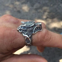 vintage mens ring gothic style wolf head ring motorcycle party punk animal jewelry biker cool finger ring men gift accessories