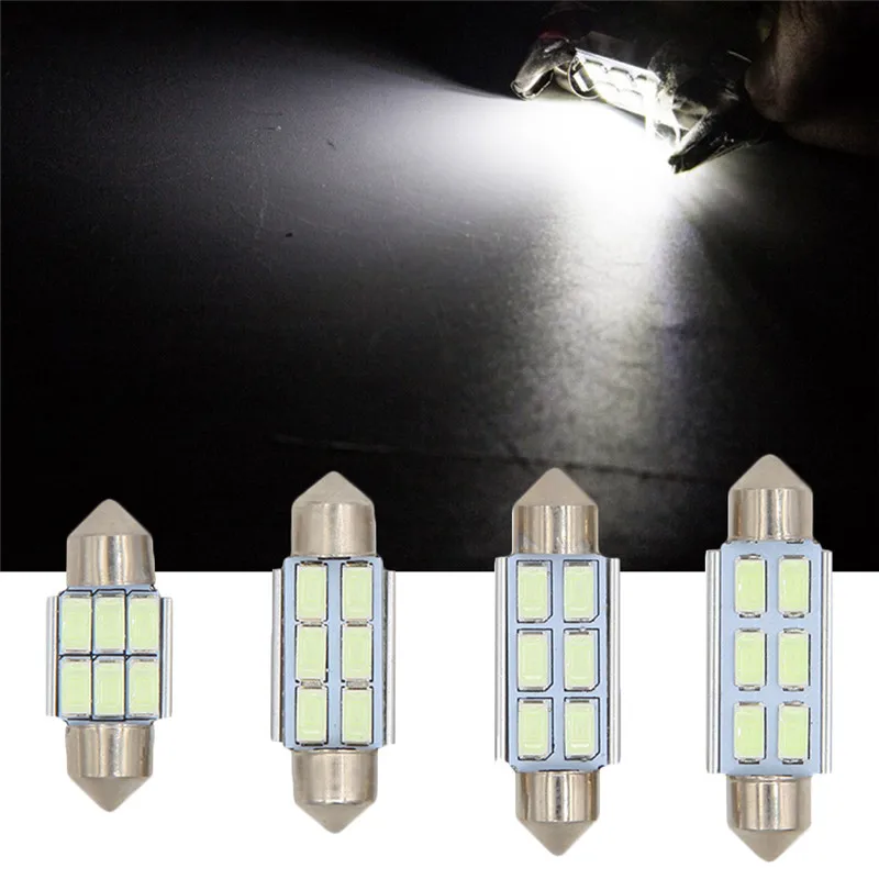 

1Pcs Car Low Consumption High Power Durable LED Light 6SMD 31mm/36mm/39mm/41mm Bulb Festoon Dome Map Interior Light White#289968