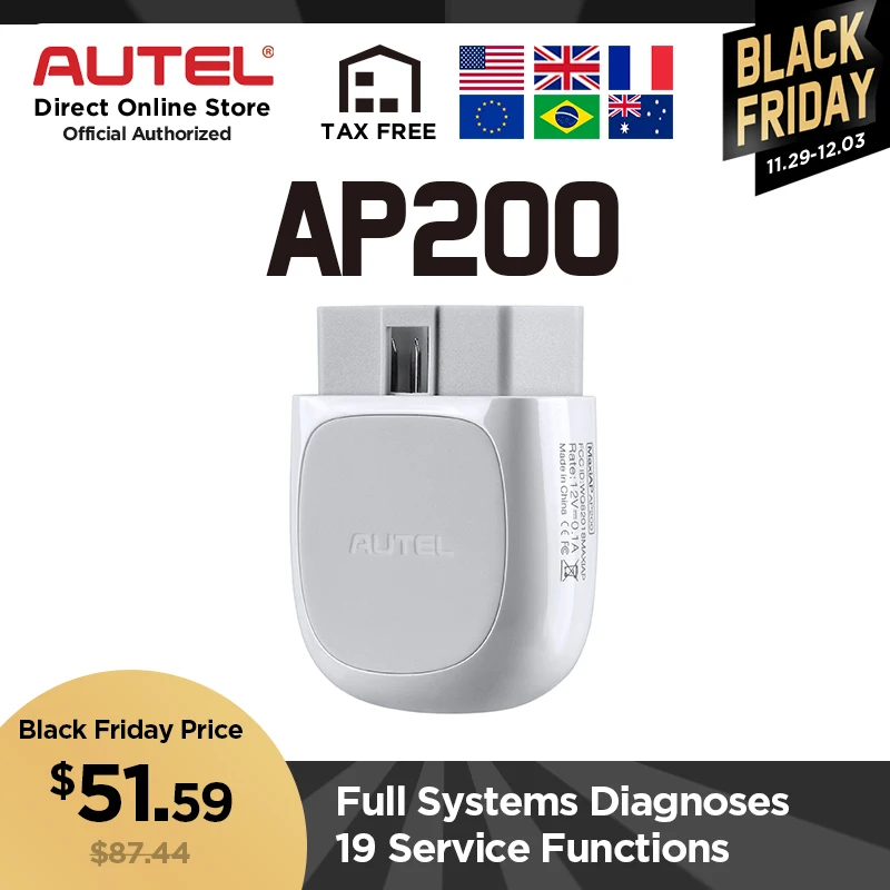Autel AP200 Bluetooth OBD2 сканер считыватель кодов с полной системой диагностики AutoVIN TPMS IMMO сервис семейный DIYers PK EasyDiag