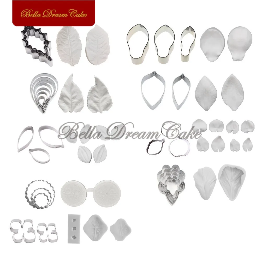 18 наборов силиконовая форма для лепестков листьев цветов из нержавеющей