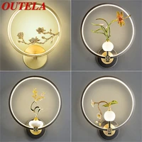 outela indoor brass wall light sconces jade lamps modern creative fixture decorative for home