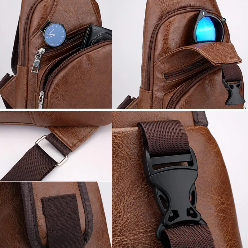 Новинка мужская спортивная нагрудная сумка винтажная через плечо из