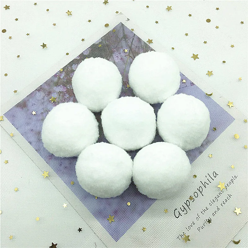 Помпоны из мягких белых пушистых помпонов 40 мм ручной работы для детских игрушек