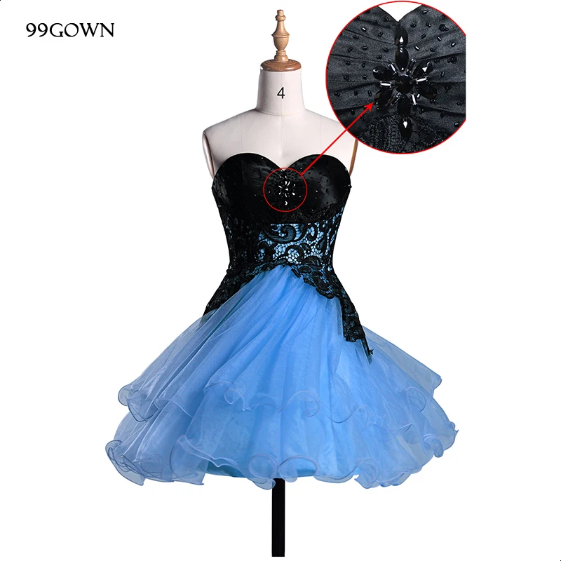 99GOWN Elegant Lace Mini Dress Bridesmaid 2020 Simple Women Wedding Party Strapless Beading Embroidery Homecoming | Свадьбы и