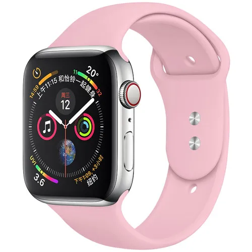 vintage rose 9 Спортивный ремешок для Apple Watch ремешок 44 мм 40 4 3 iwatch ремешок 42 мм 38 мм силиконовый pulseira ремешок для часов Браслет Apple watch 5 ремешок 44 мм - Цвет ремешка: vintage rose 9