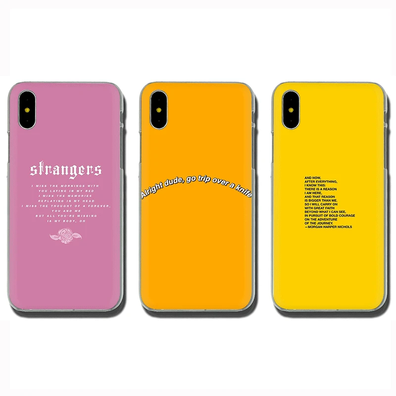 Song Lyrics Billie Eilish эстетический Жесткий Чехол Для Телефона iPhone 5 5S 5C SE 6 6s 7 8 plus X XR XS