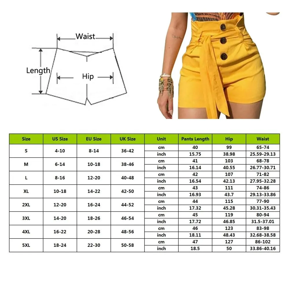 

2020Summer Women's Solid Shorts Sexy Ladies High Waist Casual Buttom Bandage Beach Hot Shorts Womens Plus Size S-5XL