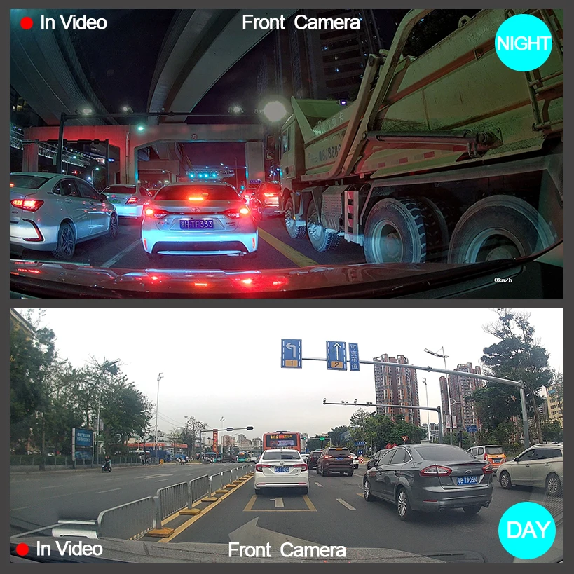 4 Inch Car Avto DVR Dash Cam HD 1080P Video recorder With Rear View Camera Dvr 2 in 1 Recording Night Vision G-sensor Dashcam | Автомобили