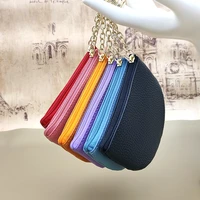 2021 brand new fashion ladies pu leather mini wallet card key holder zip coin purse floral pendant clutch bag small handbag bag