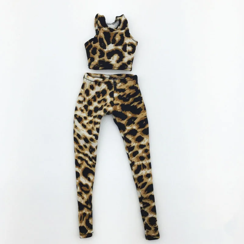 

1/6 scale Female trendy leopard short Vest leopard trousers Clothes set for 12 inches female action figures