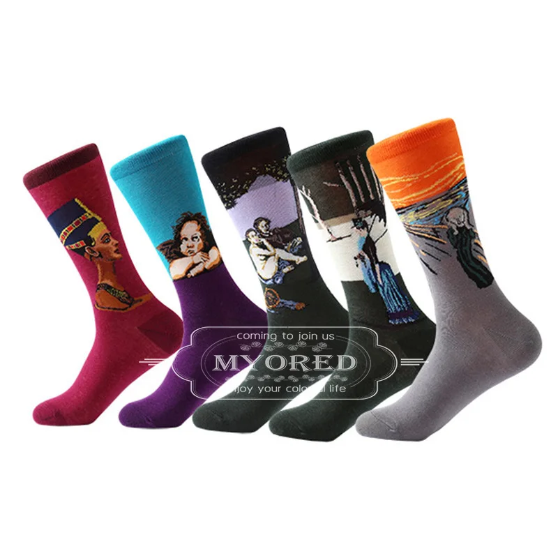 Красочные забавные мужские носки MYORED 5 цветов с рисунком новинка свадебный