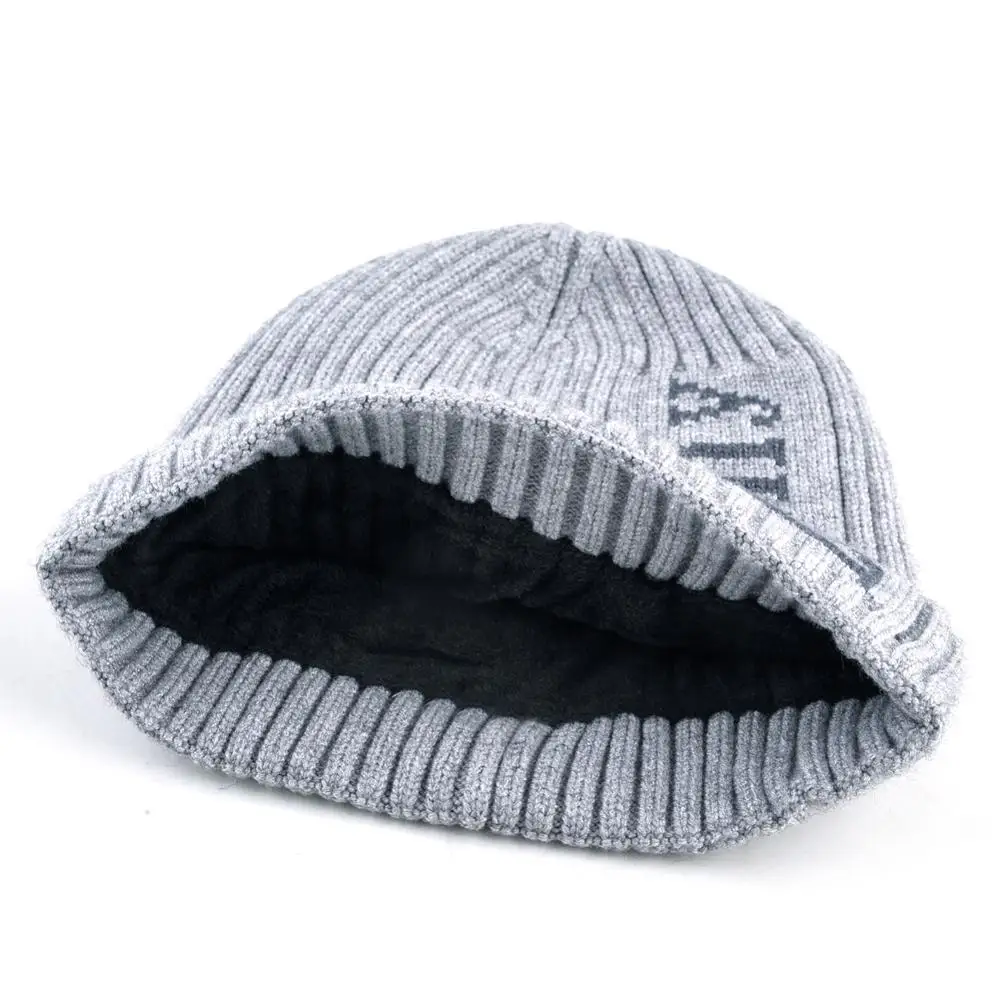 зимняя шапка вязаная бини мужская сплошной цветшерсть теплая женская шапочки