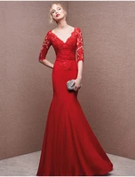 sexy v back vestidos red chiffon lace mermaid %d0%ba%d0%be%d0%ba%d1%82%d0%b5%d0%b9%d0%bb%d1%8c%d0%bd%d1%8b%d0%b5 %d0%bf%d0%bb%d0%b0%d1%82%d1%8c%d1%8f half sleeve appliques formal gown mother of the bride dresses