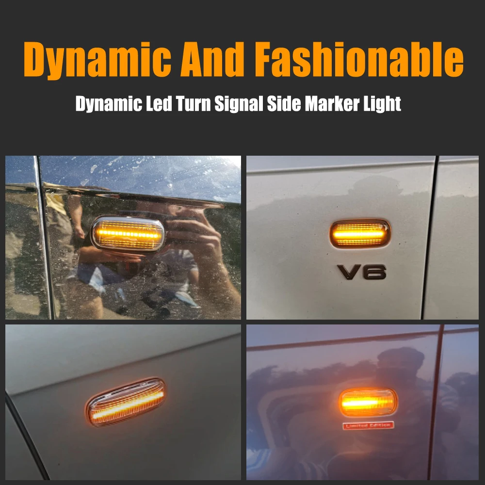 

High Power Smoked Lens Amber LED Front Fender Side Marker Lights For Audi A3 S3 8P A4 RS4 S4 B6 B7 A6 S6 RS6 A6 C5 C7 etc