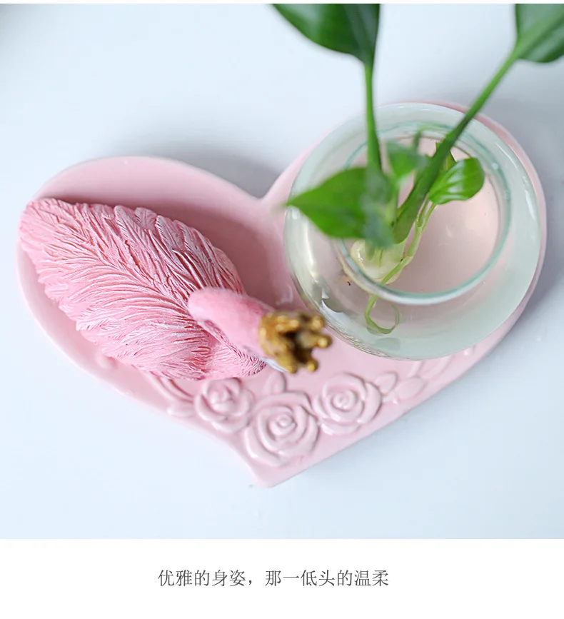 

Creative flamingo home furnishings flamingo hydroponic vase desk living room decoration glass flower arrangement container gift